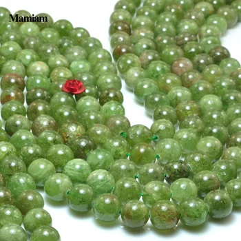Mamiam Prírodné Zelené Apatitu Kameňa 8 mm Hladké Voľné Kolo Čaro Korálky Diy Náramok, Náhrdelník Šperky Výrobu alebo Darček Dizajn