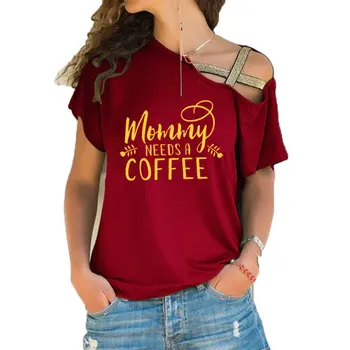 Mamička Potrebuje Kávu T-Shirt je Potrebné Coffe Tričko v Lete Kvalitné Bavlnené Tričko 90. rokov Dievča, Darček Mama Topy Zábavné Mama tričko Topy