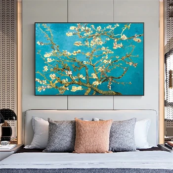 Mandľový Kvet Van Gogh Kvety Plátno Impresionistické Obrazy na Stenu Umenie Plagáty a Vytlačí Plátno Obrázok pre Obývacia Izba