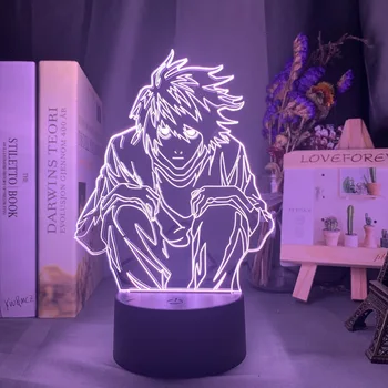 Manga Death Note L Lawliet Obrázok Led Nočné Svetlo pre Anime Izba Obchod Dekor Nápad v Pohode, Deti, Dieťa, Spálne, stolná Lampa Ryuk Obrázok