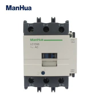 Manhua Online Nakupovanie LC1-D95 Cievka Voltge 110VAC Klimatizácia AC Stykač Tri Tyč S 1NO+1NCAuxiliary Kontakt Blok
