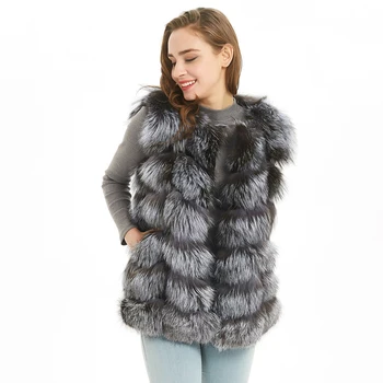 Maomoakong žien prírodné kožušiny módne bunda Reálne fox kabát Zimné dámske bundy Kabát vesta dievča kože