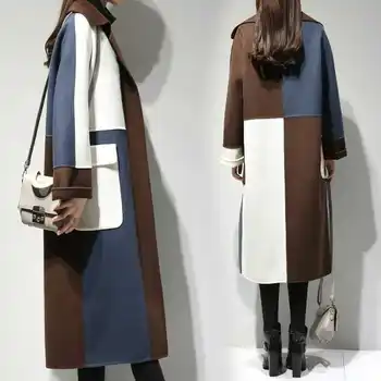 Maowei kabát žena strednodobom a dlhodobom model 2019 nové jesenné a zimné voľné veľké veľkosť dámske oblečenie spojov ukázať tenké koleno