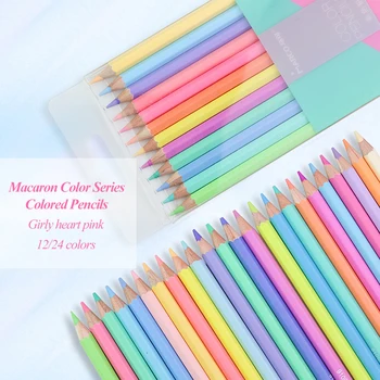 Marco Macaron Séria Farebné Ceruzky 12/24 Farby sú netoxické Farby, Ceruzky lapis de vr Umenie Maľba Farebná Ceruzka Papiernictvo 9100