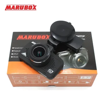 Marubox M330GPS Auta DVR GPS 2 V 1 Super Full HD 1296P 170 ° Uhol ruský Jazyk, videokamera Auto Registrator Dash Cam