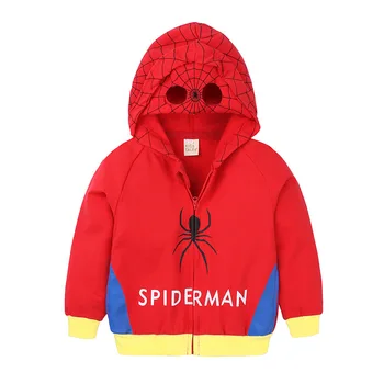 Marvel Avengers Spider-Man detský sveter na zips, tričko jesene a zimná bunda s kapucňou detské oblečenie