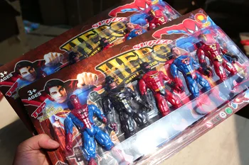 Marvel superhrdina Pomstiteľ Iron Man Superman, Batman ... Akcia Graf 15 * 9 cm Sada 5