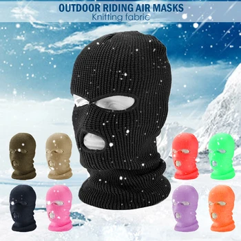 Maska Ski Pletené bočný Kryt Zimné Kukla celotvárová Maska pre Zimné Outdoorové Športy CS Zimné 3 Otvor Kukla Pletený Hat