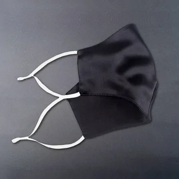 Masku na tvár vysokej triedy prírodný hodváb pre ženy alebo dieťaťa, hodváb anti-úpal umývateľný svetlo mäkké pohodlné Masky Čierna Maska na Ústa