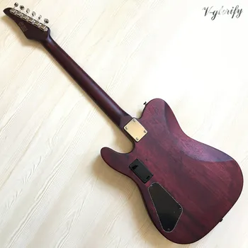 Masívneho mahagónového dreva telo tiché elektrické akustické gitary, 39 palca farba vintage 6 string matný povrch tichý folková gitara