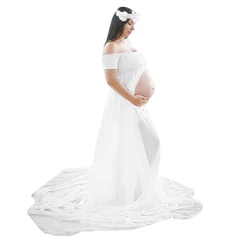 Materská Šaty Pre Fotografiu Strieľať Ženy Pregnants Sexy Mimo Ramená Šaty Maxi Fotografie, Rekvizity Materstva, Tehotenstva Šaty