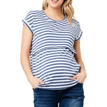 Materské Oblečenie Pre Tehotné Ženy Krátke O Krk Prekladané Dojčenie Tričko Bežné Tehotenstvo Oblečenie Materskej Oblečenie