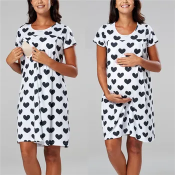 Materské Pyžamo Nightgown Dojčenie Šaty Pôrodu Ošetrujúci Pyžamo Tehotné Ženy Odev Pre Dojčenie Sleepwear