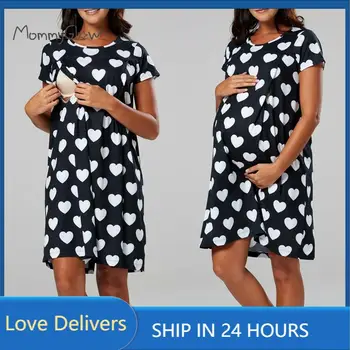Materské Pyžamo Nightgown Dojčenie Šaty Pôrodu Ošetrujúci Pyžamo Tehotné Ženy Odev Pre Dojčenie Sleepwear