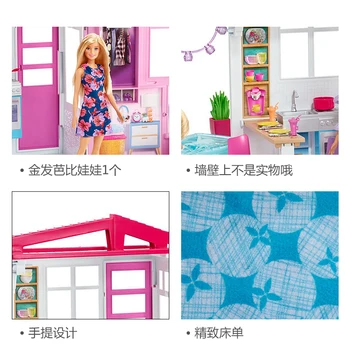 MATTEL Barbie Bábika Svieti Rekreačný Dom Villa detské Hračky Dievča Princezná Dom Fxg55