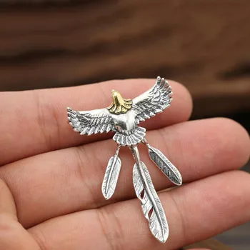 MAYONE Pure 925 sterling silver Eagle Feather Prívesok Nosenie s Náhrdelník alebo Náramok muži ženy veľkoobchod šperky