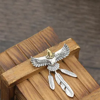 MAYONE Pure 925 sterling silver Eagle Feather Prívesok Nosenie s Náhrdelník alebo Náramok muži ženy veľkoobchod šperky