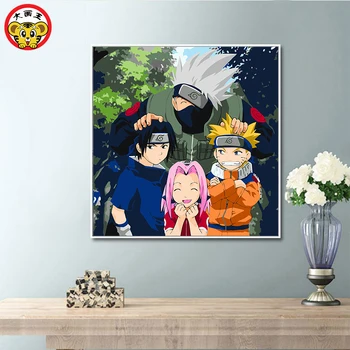 Maľovanie podľa čísel, umenie farba číslo série Naruto miestnosti, Dekoratívne maľby veľké maľovanie kráľ DIY digitálne maľovanie strane-bolesť