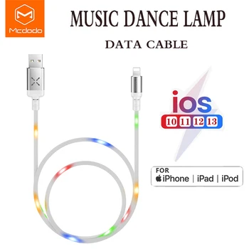 Mcdodo Lightning Hudby Dátový Kábel Tanec LED Rýchla Nabíjačka usb Pre iPhone 6 7 8 XS 11 Pro Max iPad, iPod, Iphone prípadoch