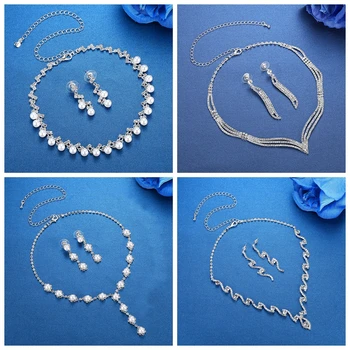 Mecresh Elegantné Simulované Pearl Svadobné Šperky Sady pre Ženy Crystal Drahokamu Svadobný Náhrdelník Náušnice, Sety Šperkov TL347