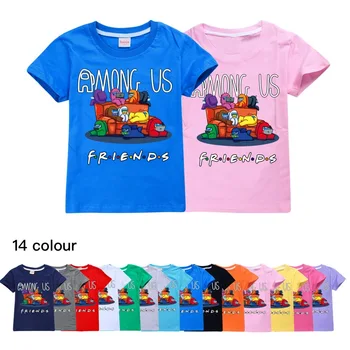 Medzi nami detské bavlnené letné bežné topy-krátke rukávy T-shirts boutique deti oblečenie grafické t košele dospievajúce dievčatá