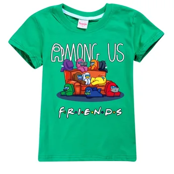 Medzi nami detské bavlnené letné bežné topy-krátke rukávy T-shirts boutique deti oblečenie grafické t košele dospievajúce dievčatá