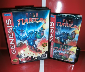 Mega Turrican - MD Hra Kazety NÁS Kryt s box a príručka Pre Sega Megadrive Genesis, Video Herné Konzoly 16 bit MD karty