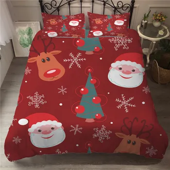 MEI Sen Sisha Claus a Vianočné Strom posteľná bielizeň Nastaviť 3D Vytlačené Perinu Posteľ Nastaviť domáci Textil pre Deti
