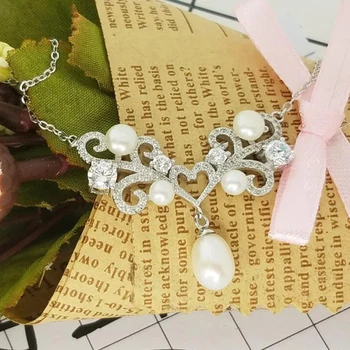 [MeiBaPJ]Módne triedy AAAA sladkovodné perly šperky pre ženy v tvare srdca prívesok náhrdelník biela s925 mincový striebro šperky