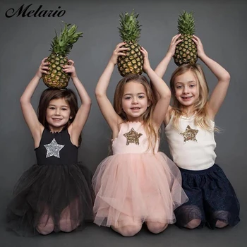 Melario Dievčatá Šaty 2020 Značky Deti Princezná Šaty O-krku plesové Šaty, Módne Deti Oblečenie Vzor Batoľa, Dievčatá, Deti Oblek