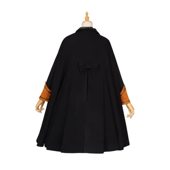 Melonshow Gothic Lolita Cape Plus Veľkosť Čierne Ženy Plášť Dlhý Cape Kabát Vlnené Topy Viktoriánskej Šaty Žena Outwear Zimná Bunda