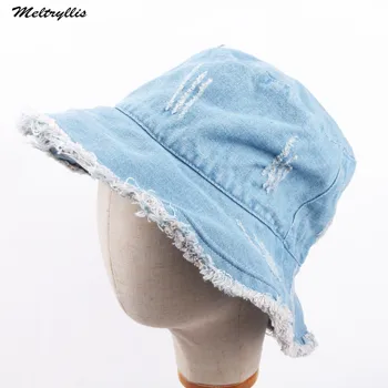 [Meltryllis]Nové Pevné Denim Retro Rybár Klobúk Vonkajšie Cestovné Klobúk Slnko Spp Muži Ženy Panama Teplé Vetru Vedierko Hat