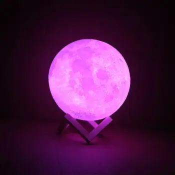 Mesiac Lampy, Nočné Svetlo 3D Tlač Svitom LED Stmievateľné Nabíjateľná Nočný Stolík Stolná Lampa Dropship USB Led Nočné Svetlo domov