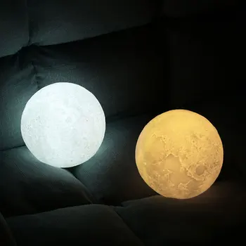 Mesiac Lampy, Nočné Svetlo Tlač Nabíjateľná LED Nočné Svetlo nápaditosť Prepínač luny Pre Spálne Dekorácie Darček k Narodeninám