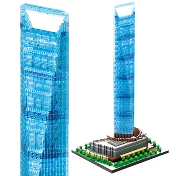 Mesto Šanghaj Finančné Centrum Slávnej Architektúry Tehly Tvorca 3D Mini Diamond Diy Stavebné Bloky, Hračky pre Deti Darček