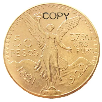 Mexiko 1922 Pozlátené 50 Peso pozlátená kópia mince