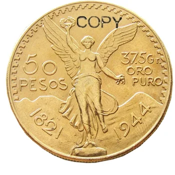 Mexiko 1944 Pozlátené 50 Peso pozlátená kópia mince