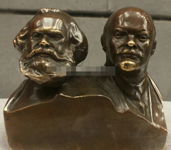 Meď Remesiel dekorácie, Jemné Mosadzné Čínska Ľudová Kultúra Ručné Bronzová busta Lenina Stalin Socha Marxa a Lenina Socha