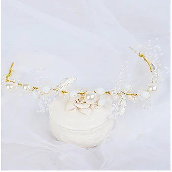 Meď sladkovodné perly ratan hlavový most Princezná Koruny tiara dievčatá vlasy príslušenstvo svadobné svadobné dary