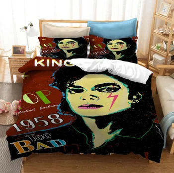 Michael Jackson 3D Vytlačené posteľná bielizeň Nastaviť Obliečky obliečky na Vankúše Cumlík posteľná bielizeň Nastaviť Obliečky Posteľná Bielizeň(NIE list)