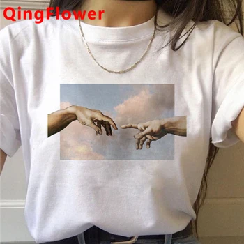Michelangelo Estetické Harajuku T Shirt Ženy Ullzang Vaporwave T-shirt Vintage 90. rokov Grafické Tričko Fashion Anime Top Tees Žena