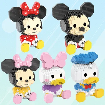 Mickey Minnie Diamond Blok Daisy Donald Mini Obrázok Legrační Tvár, Micro Tehly Model Hračky Pre Deti,