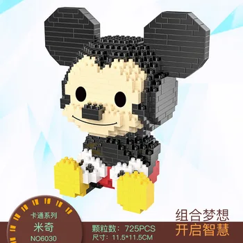 Mickey Minnie Diamond Blok Daisy Donald Mini Obrázok Legrační Tvár, Micro Tehly Model Hračky Pre Deti,