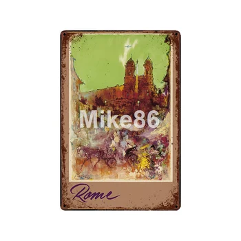 [ Mike86 ] RÍM, OSLO, BERLÍN, Amsterdam, Cestuje Cites Kovové Prihlásiť Vintage Retro Železa Maľovanie Plagátu Umenie 20*30 CM, LT-1945