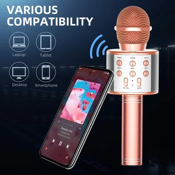 Mikrofón Bezdrôtový Bluetooth Karaoke Mikrofón Professiona Reproduktor Ručné Microfone Hráč Spev Záznamník Mic microfono