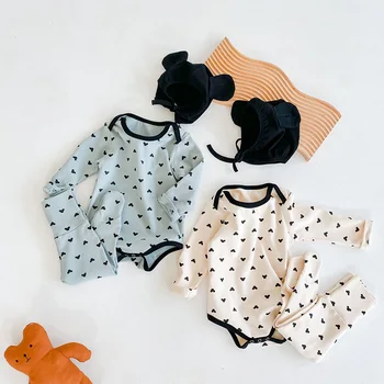 MILANCEL 2020 detské oblečenie set baby kombinézu vysoký pás nohavice bunny ucho klobúk 3 ks baby oblek batoľa dievčatá kombinézu nastaviť
