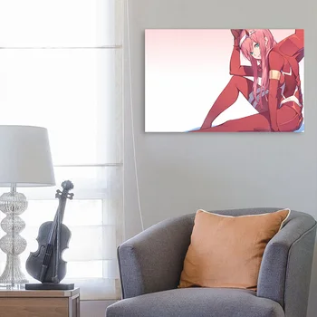 Miláčik v Franxx Anime Plagát Zarámované Drevený Rám Plátno na Stenu umeleckou Výzdobou Vytlačí internátu Domov Spálňa Decor Maľovanie