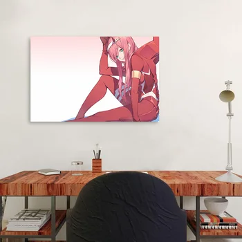Miláčik v Franxx Anime Plagát Zarámované Drevený Rám Plátno na Stenu umeleckou Výzdobou Vytlačí internátu Domov Spálňa Decor Maľovanie