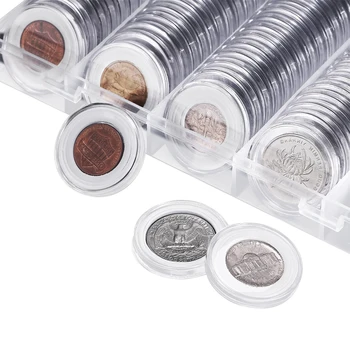 Mince Držiteľ Organizátor Úložný Box S Minca Kapsule Prípadoch Tesnenia Vhodné Pre Mince S Priemerom Menej Ako 30 mm