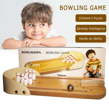 Mini Desktop Bowling Hru Toy Nastaviť Zábava Rodič-Dieťa Interaktívne Tabuľky Hry Detí Vzdelávacie Drevené Hračky, Športové Dospelých